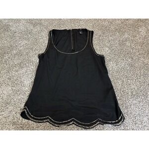 H & M Short Sleeve Black Polyester Tank Top (A101)